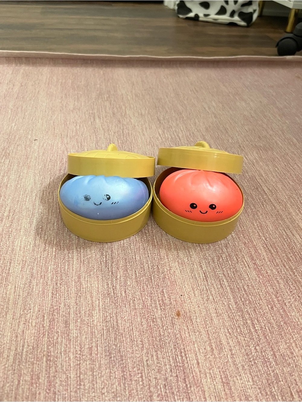 Two dumpling squishes- blue and red